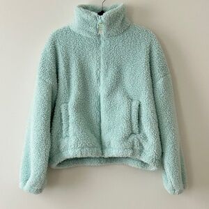 American Eagle Mint Zip-Up Bear Hug Sherpa Fleece Jacket
